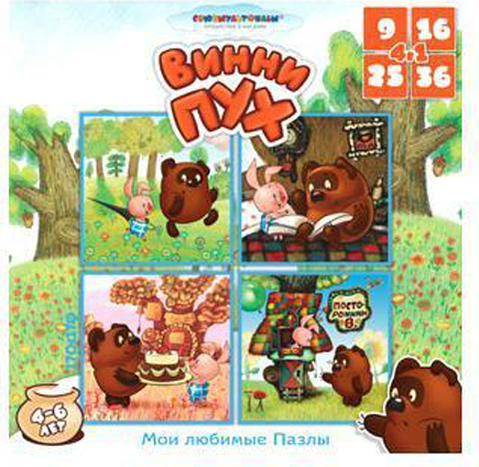 Пазл Astrel Games Винни-Пух 4в1 10930